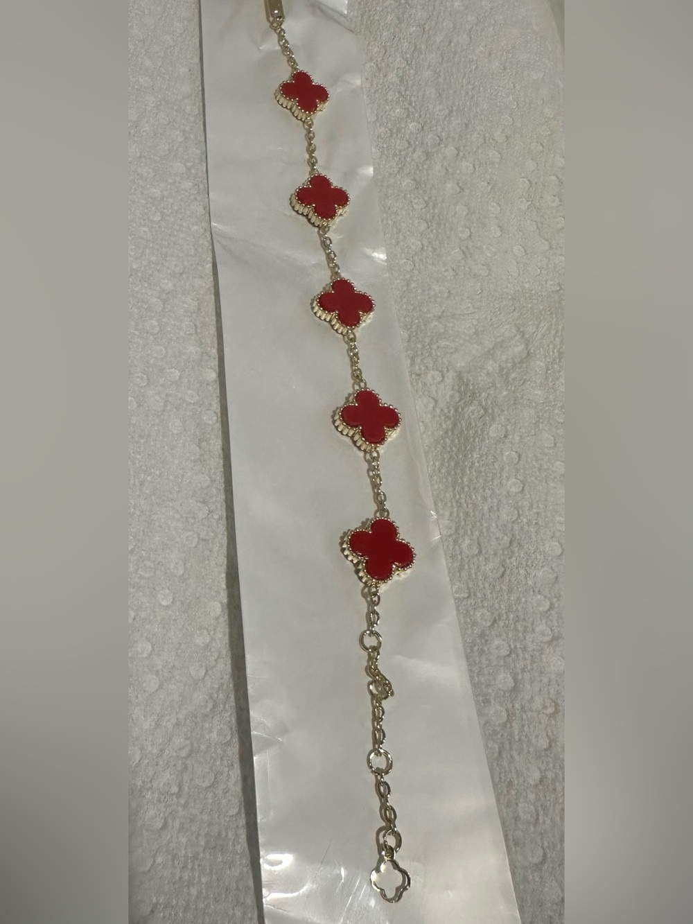 Red Clover-link Gold Bracelet - Women's Jewelry